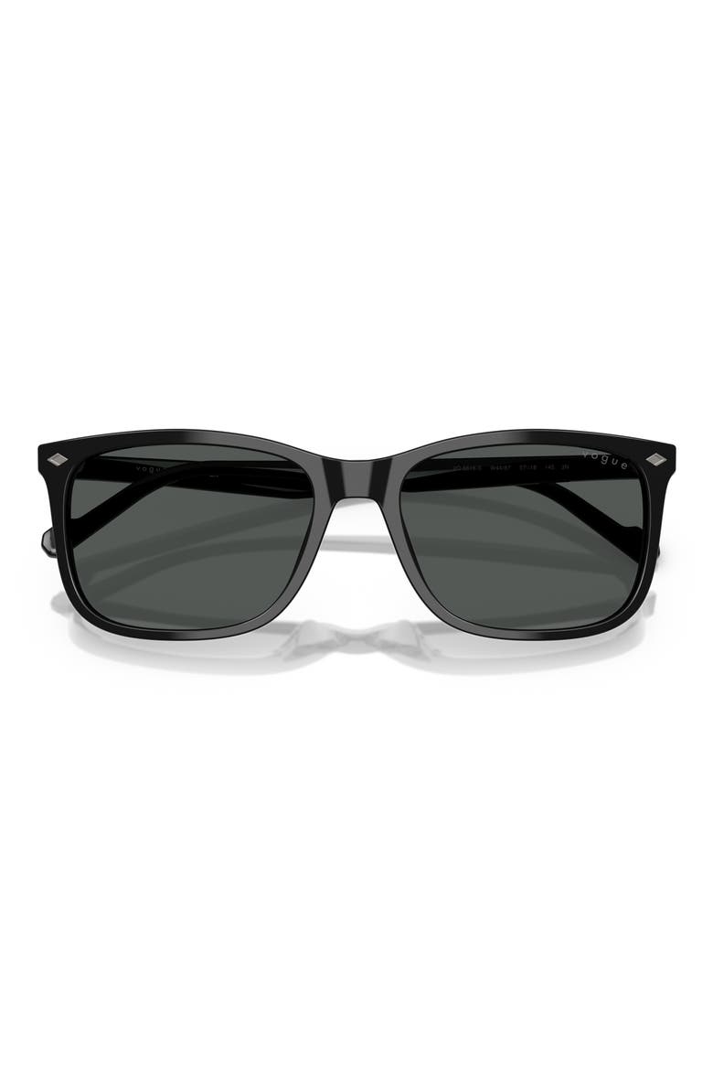 57mm Pillow Sunglasses, Alternate, color, BLACK
