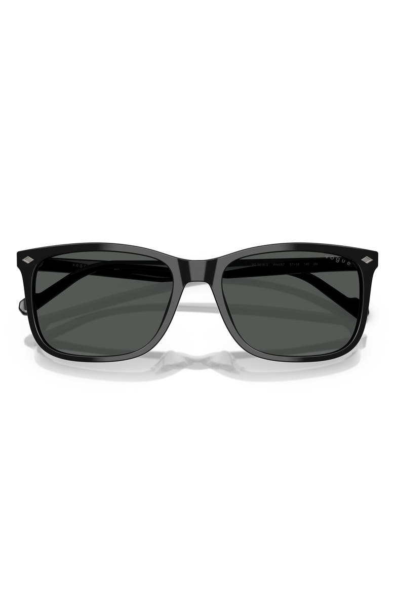 VOGUE 57mm Pillow Sunglasses, Alternate, color, Black