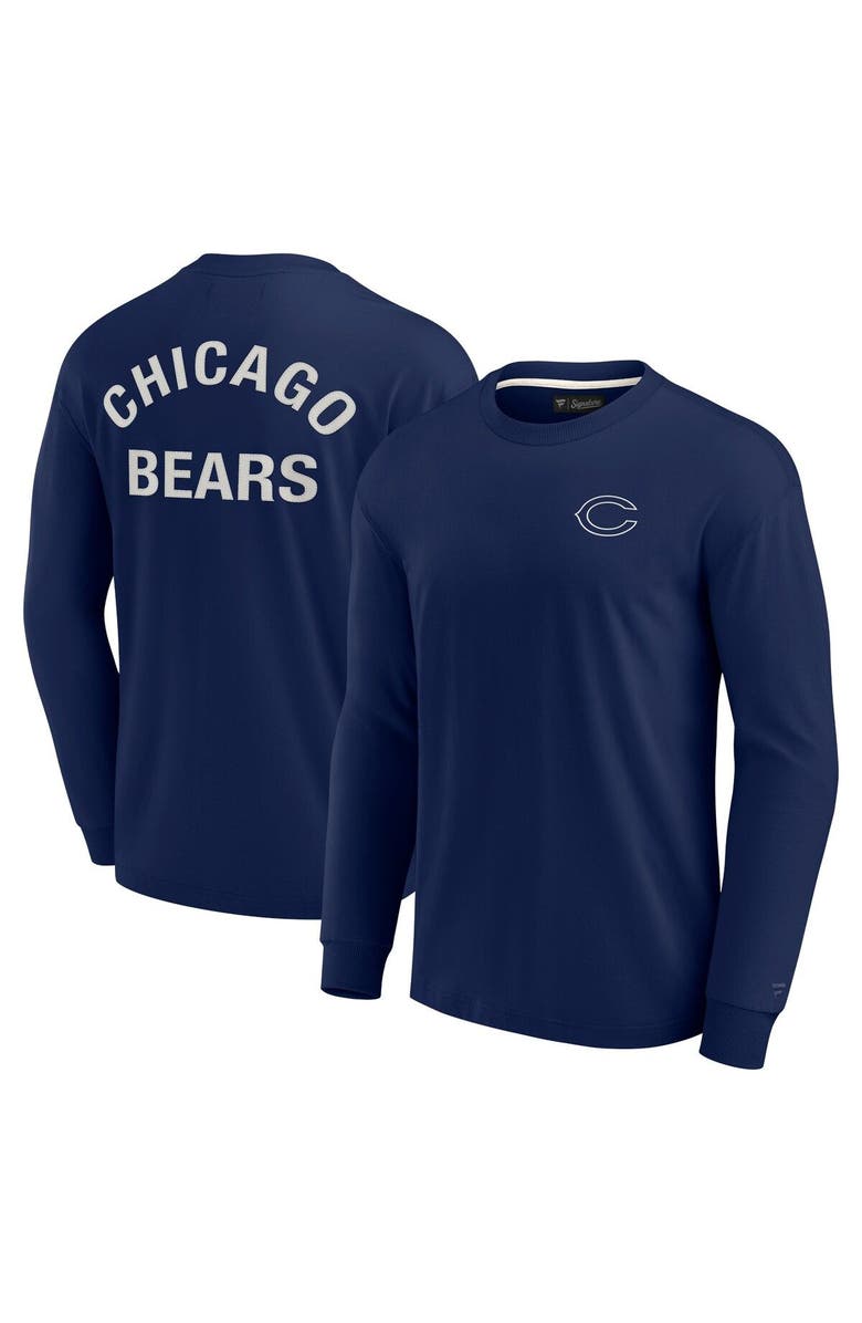 Fanatics Signature Unisex Fanatics Signature Navy Chicago Bears Elements Super Soft Long Sleeve T-Shirt, Alternate, color,
