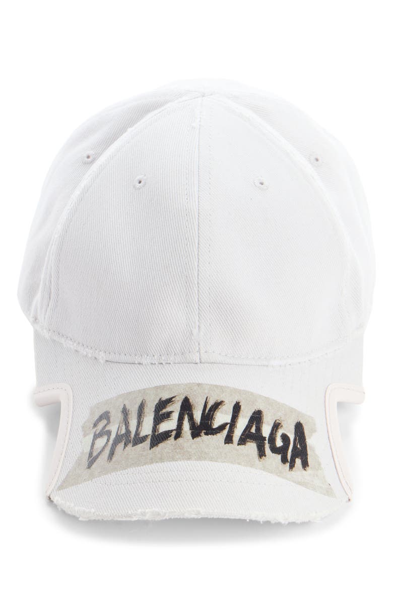 Balenciaga Masking Tape Logo Baseball Cap, Alternate, color, 9017 Dirty White