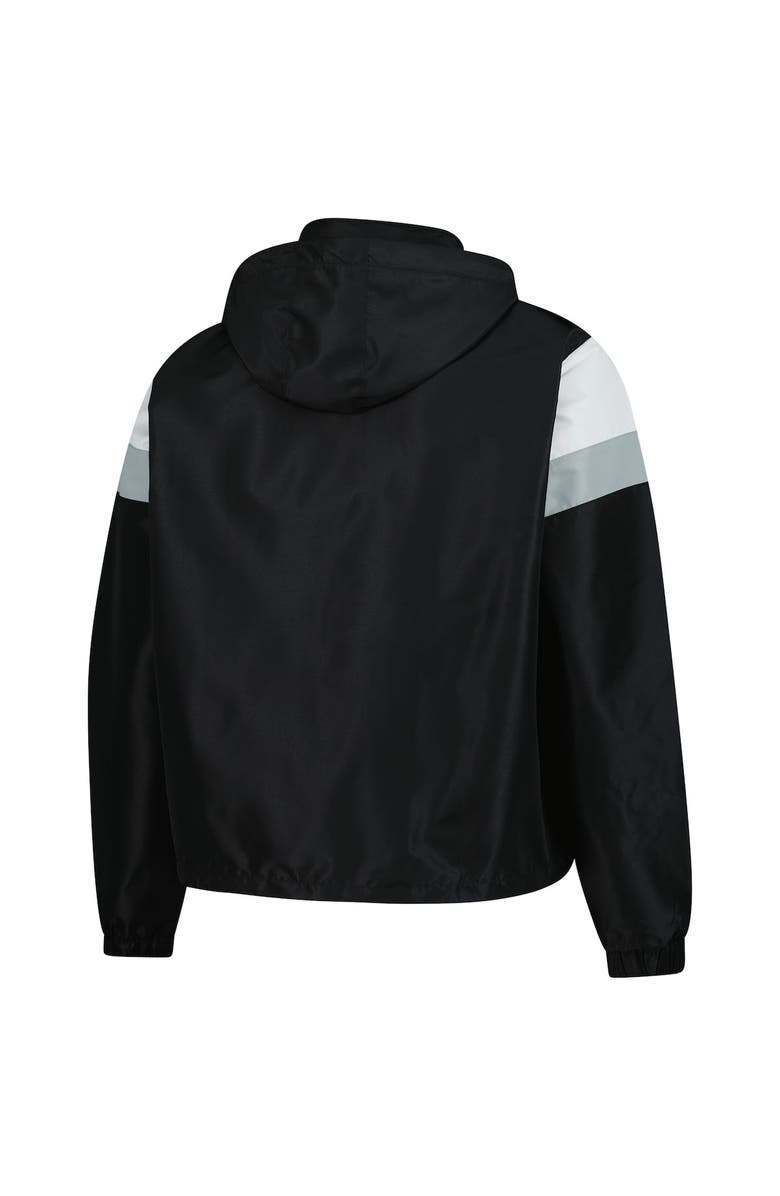 PROFILE Women's Profile  Black Chicago Cubs Quarter-Zip Anorak Hooded Jacket, Alternate, color, Black