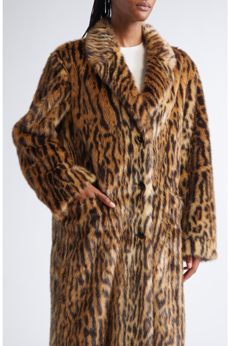 Marceline Leopard Print Faux Fur Coat, Alternate, color, LEO