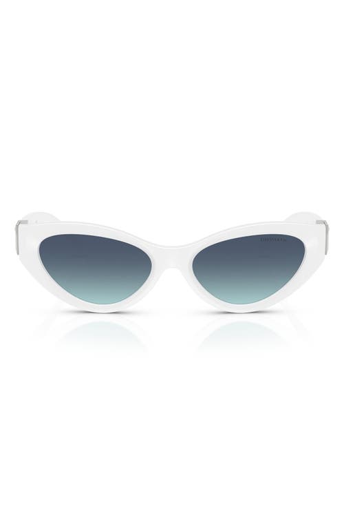 Tiffany & Co . 54mm Gradient Oval Sunglasses In Blue White