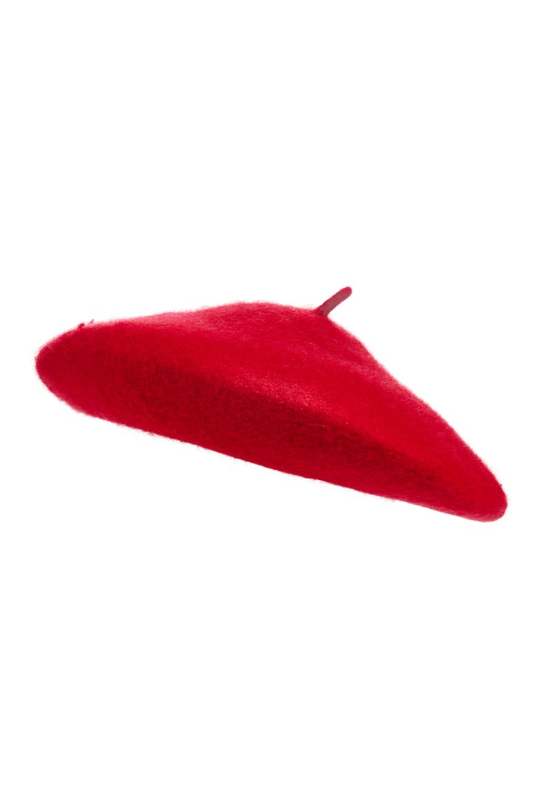 Wool Blend Beret, Main, color, RED CHILI