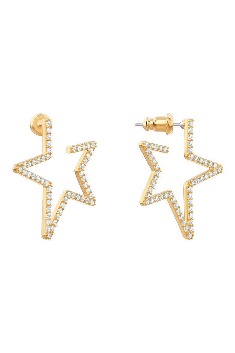 Only Hoop Star Earrings, Alternate, color, GOLD
