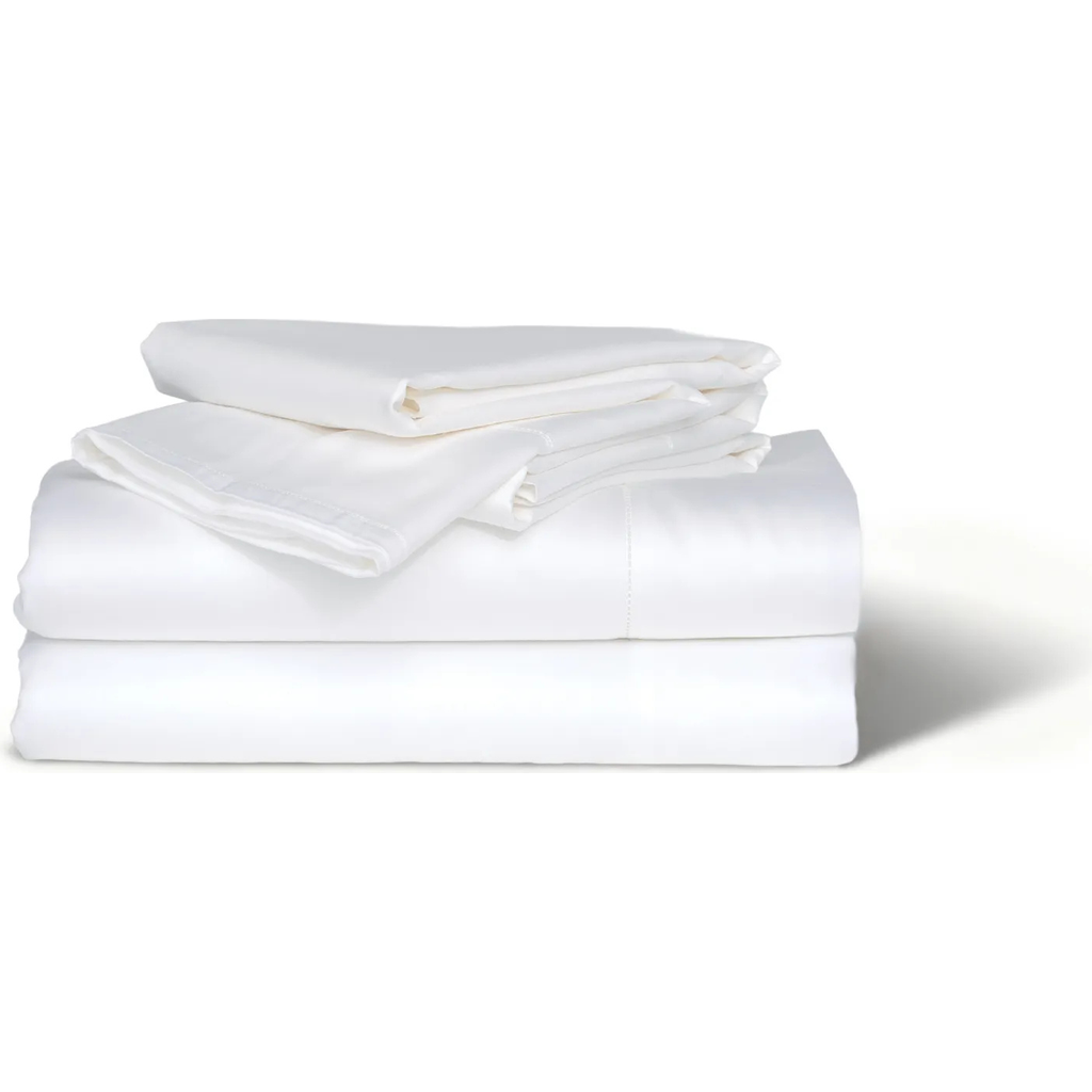 Ela Lane Usa Signature Sateen Hemstitched Sheet Sets In White