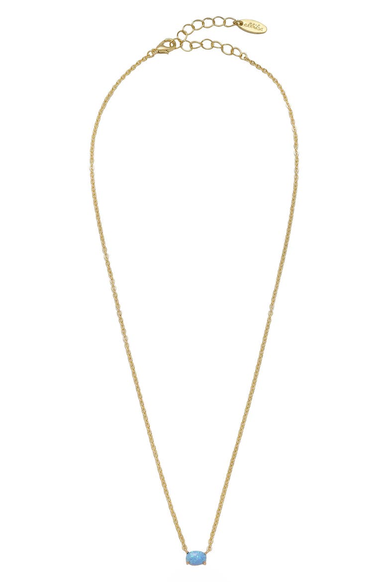 Blue Opal Pendant Necklace, Main, color, GOLD