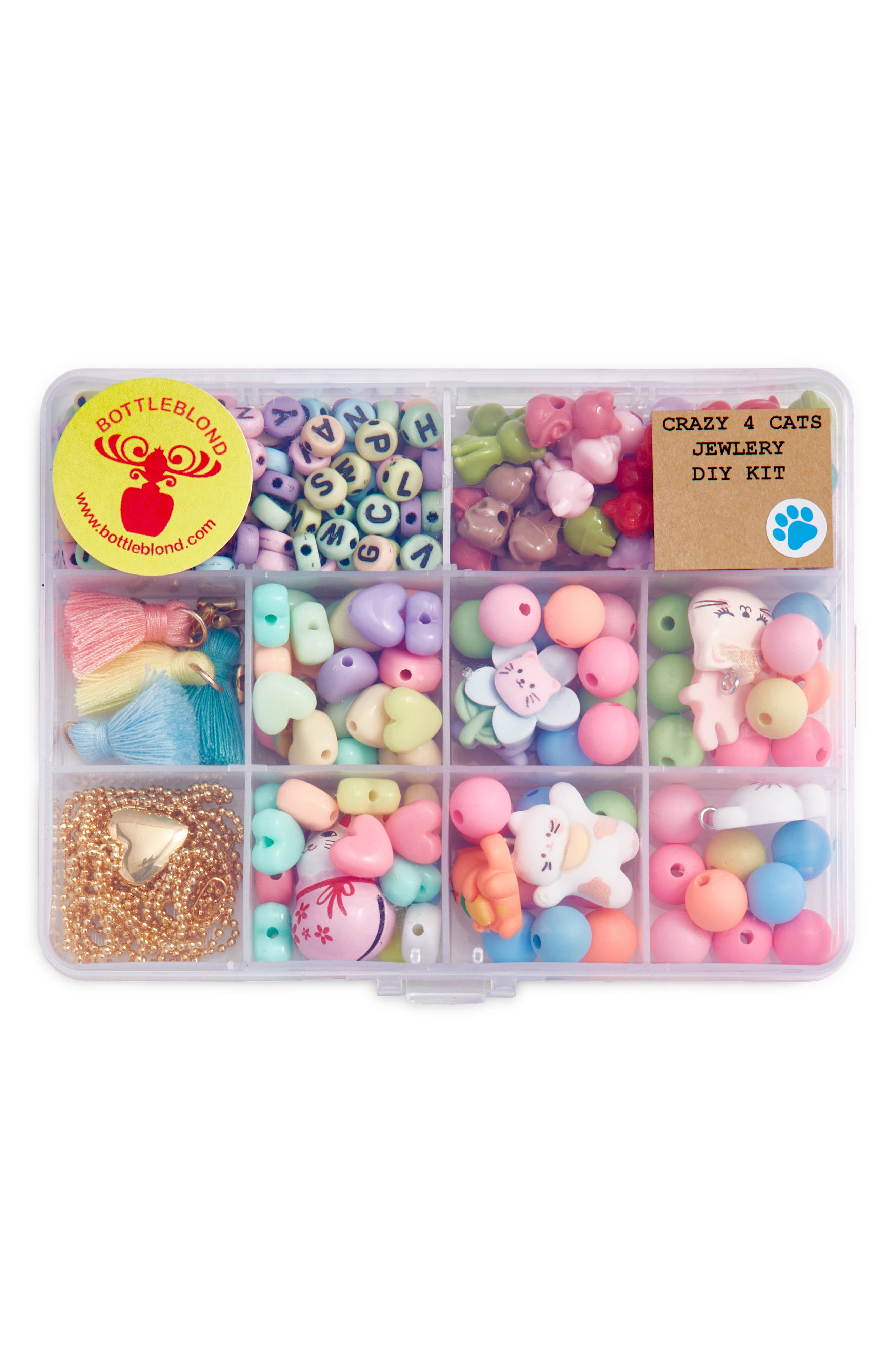 BOTTLEBLOND Kids' Crazy for Cats Jewelry Charm Kit | Nordstrom