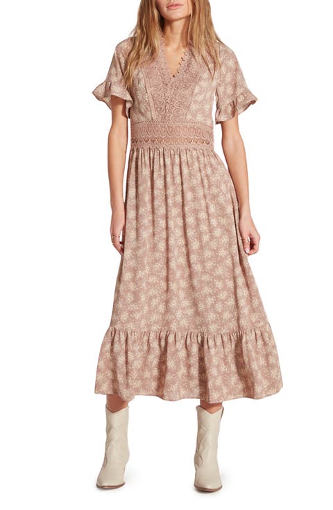Floral Short Sleeve Midi Dress