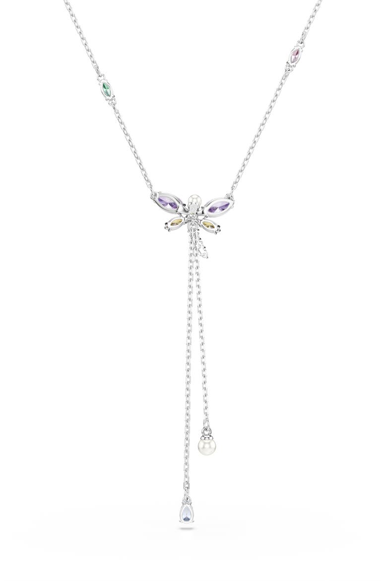 x Ariana Grande Multicolor Crystal Y-Necklace, Alternate, color, SILVER/ MULTI