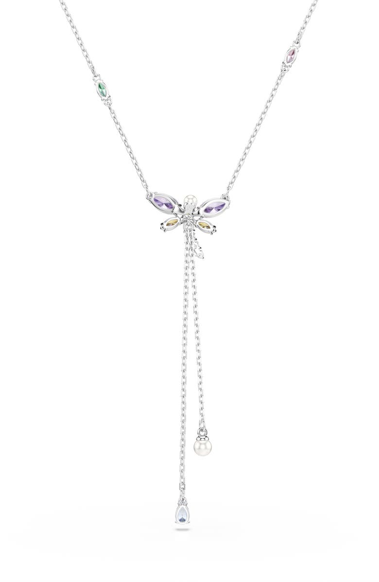 Swarovski x Ariana Grande Multicolor Crystal Y-Necklace, Alternate, color, Silver/ Multi