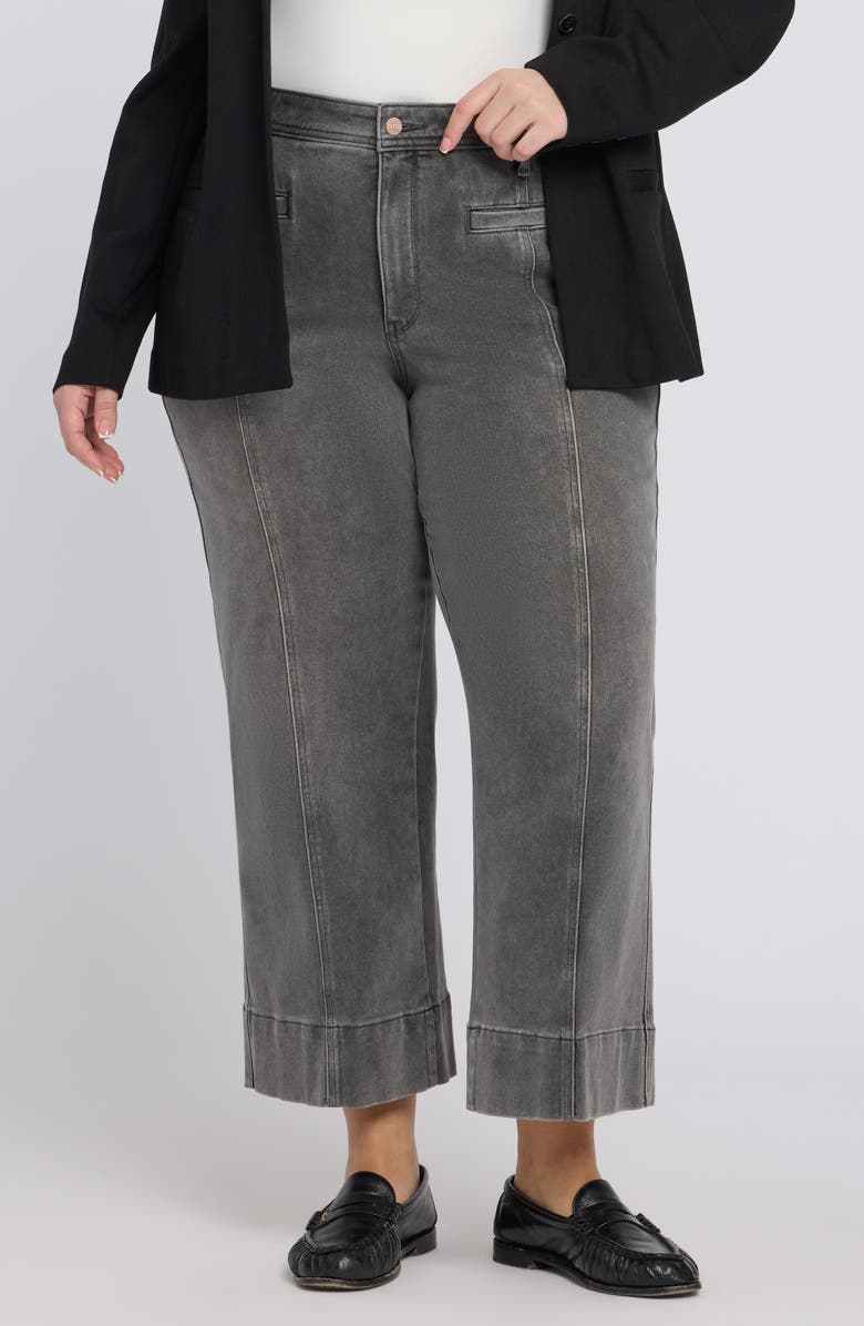 NYDJ Teresa Front Seam Wide Leg Ankle Jeans, Main, color, Dusty Ash