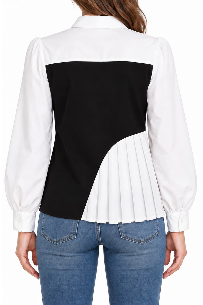 Twofer Sweater, Alternate, color, VERY BLACK/ CREAM