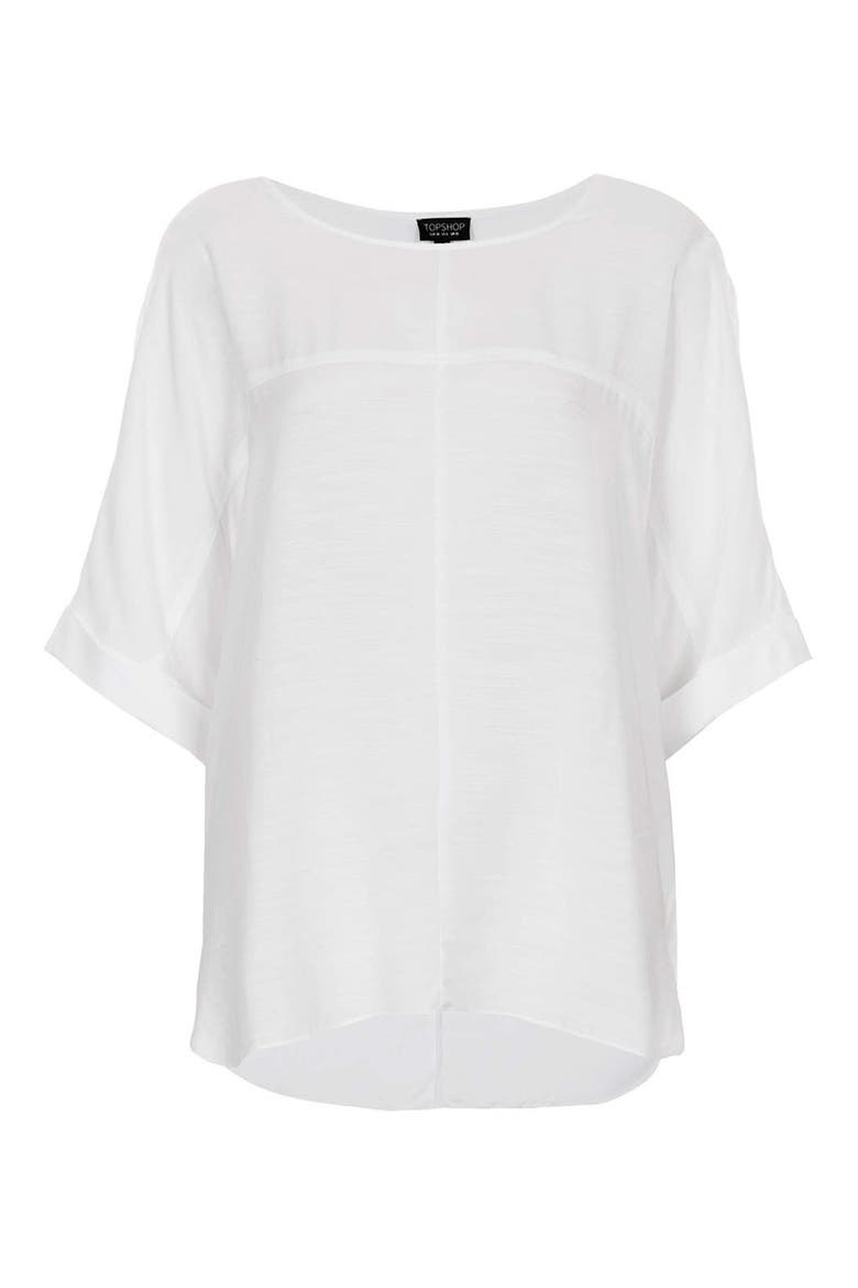 Seam Detail High/Low Tee, Alternate, color, WHITE