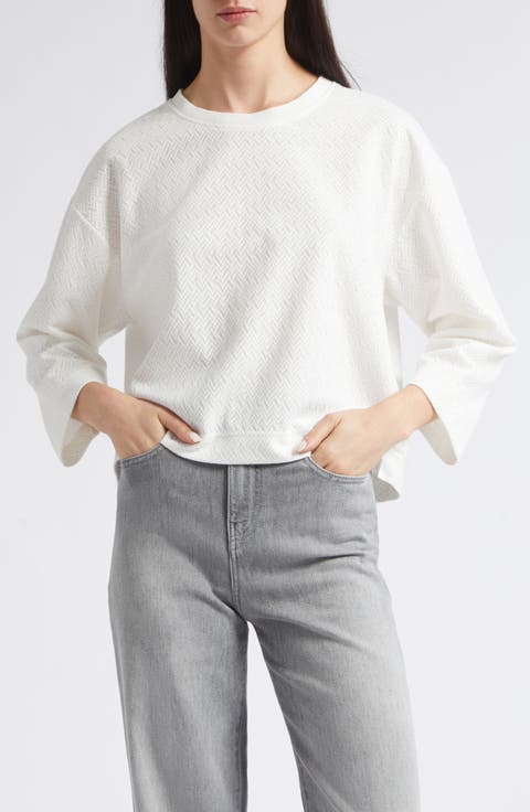 Crewneck Chevron Jacquard Sweater