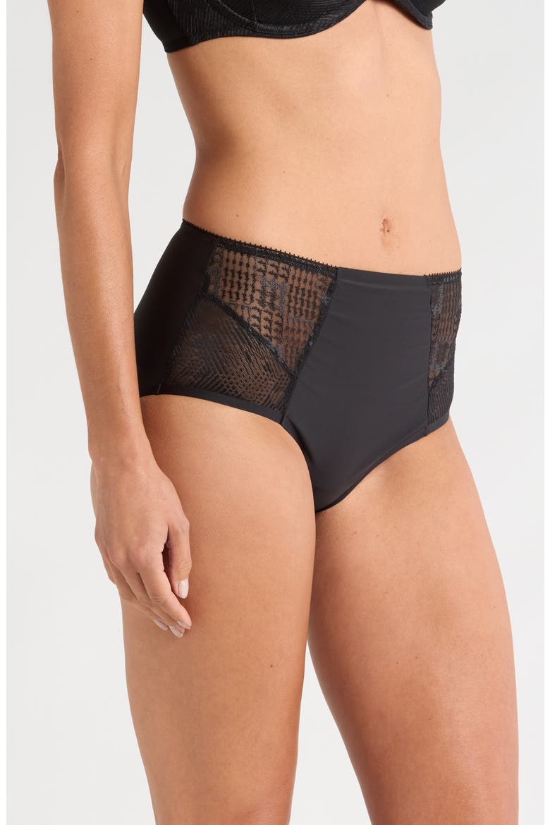 Intrigue High Waist Support Briefs, Alternate, color, BLACK
