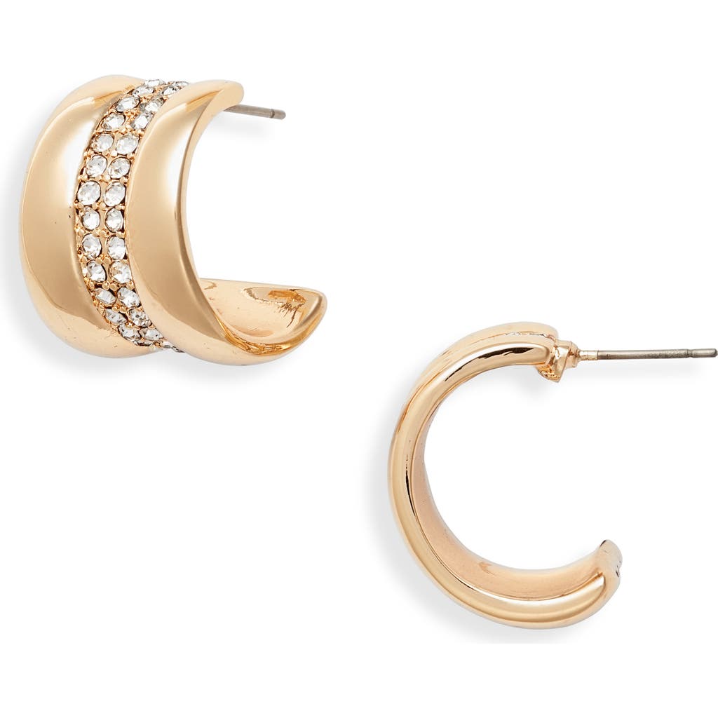 Ettika Pavé Center Hoop Earrings In Gold