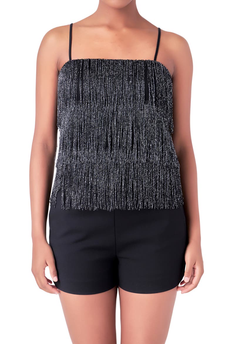 Beaded Fringe Top, Alternate, color, BLACK