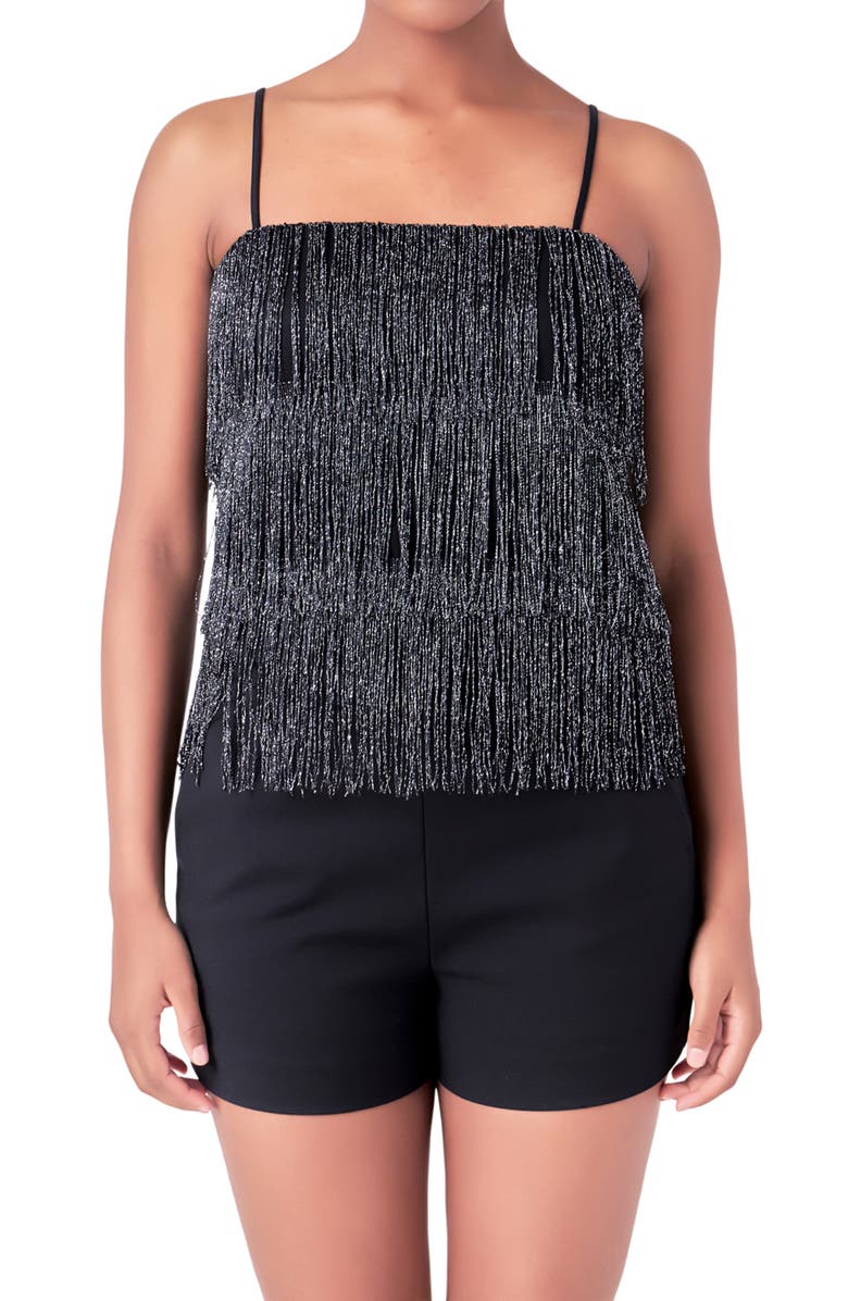 Endless Rose Beaded Fringe Top, Alternate, color, Black