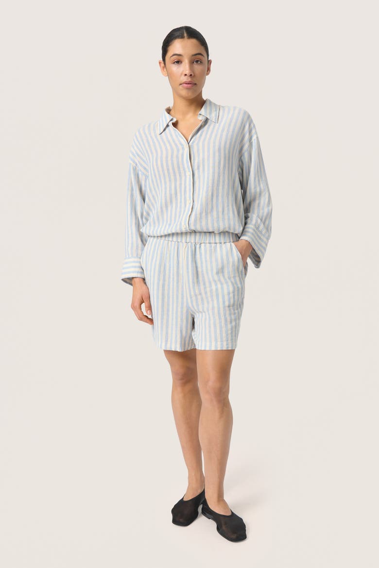 Belira Wide Leg Elastic Waist Shorts, Alternate, color, Skyway Stripes