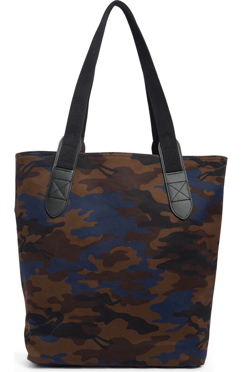 Longchamp Camo Twill Tote, Alternate, color, Navy