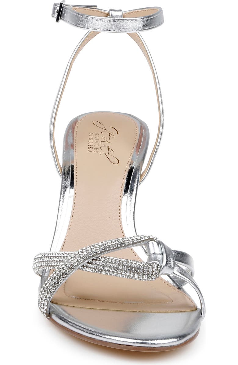 Jewel Badgley Mischka Fiji Ankle Strap Sandal, Alternate, color, Silver Leather