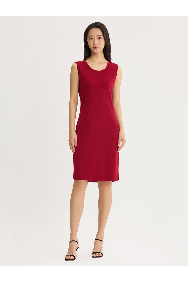 Sleeveless Sheath Knit Dress, Main, color, Scarlet Red
