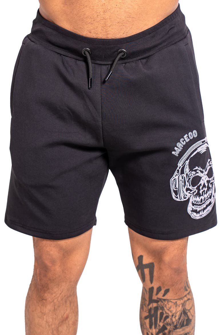 Skull 80 Drawstring Shorts, Main, color, BLACK