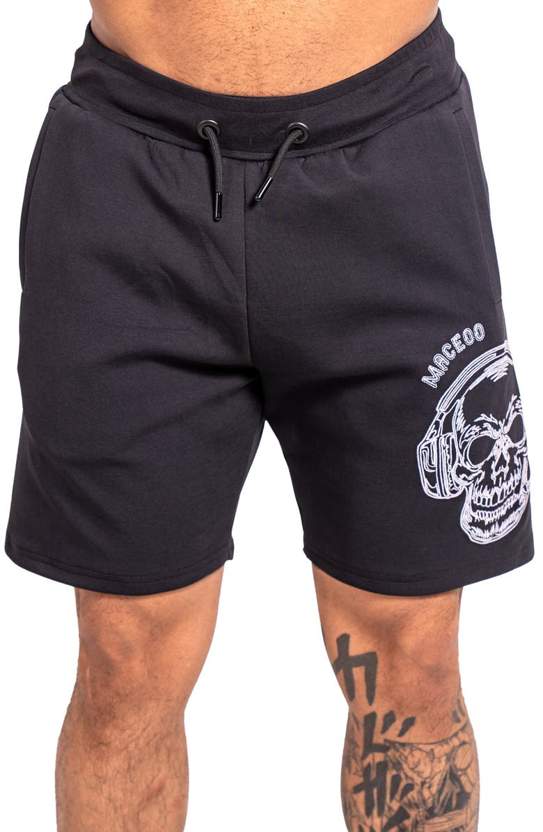Maceoo Skull 80 Drawstring Shorts, Main, color, Black