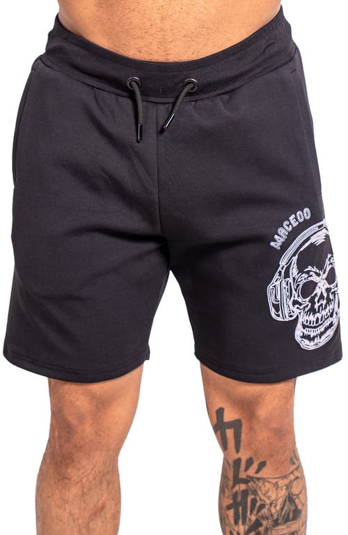 Maceoo Skull 80 Drawstring Shorts In Black
