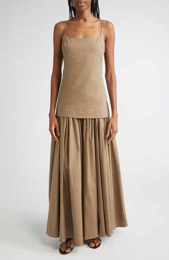 STAUD Ari Gathered Sleeveless Maxi Dress
