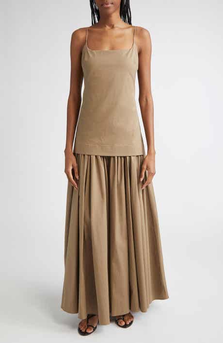 STAUD Ari Gathered Sleeveless Maxi Dress