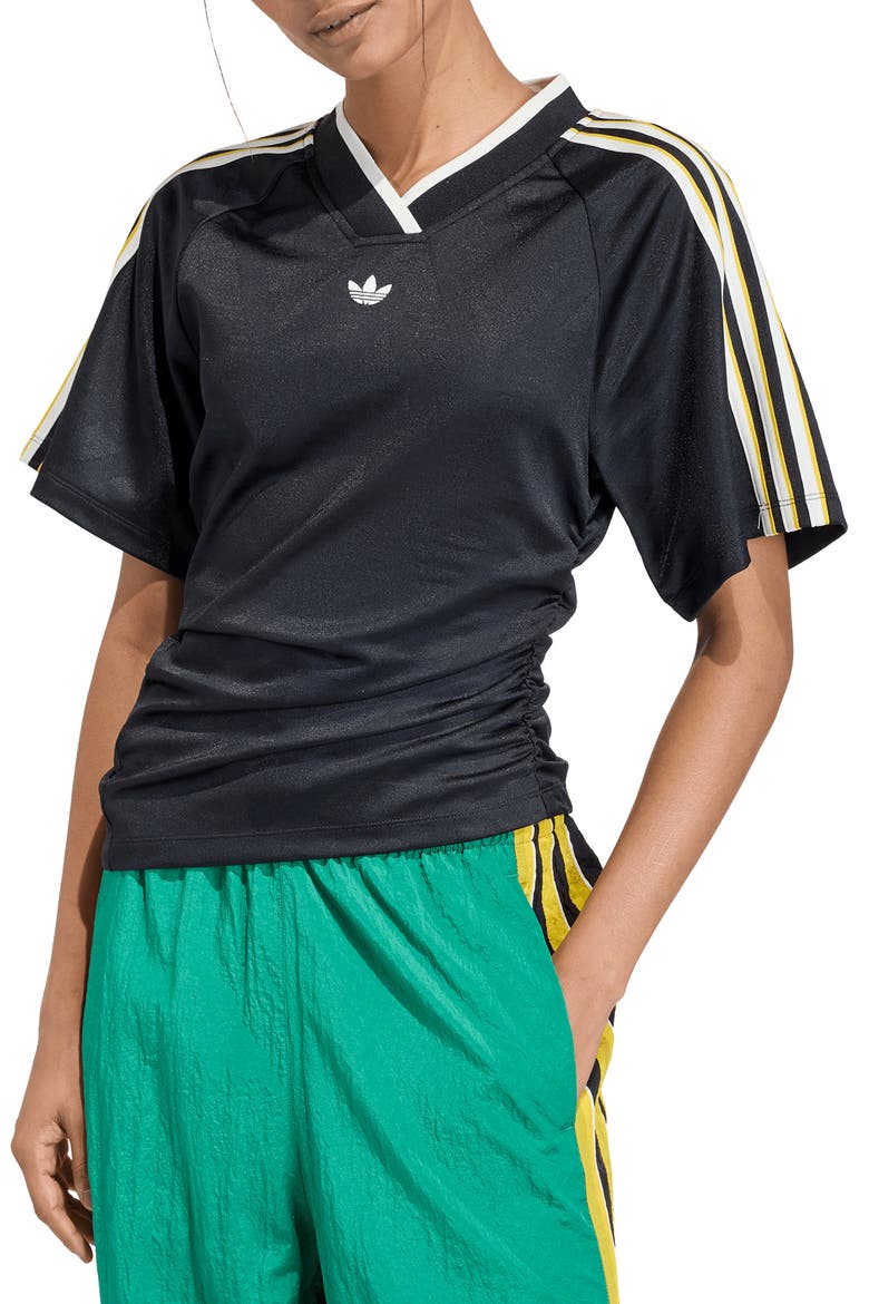 Side Ruched Jersey, Main, color, BLACK