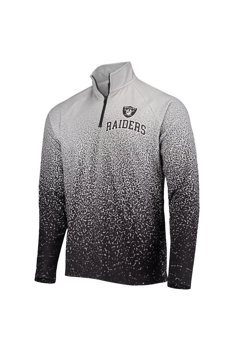 Men's FOCO Silver/Black Las Vegas Raiders Gradient Raglan Quarter-Zip Jacket, Alternate, color, Silver