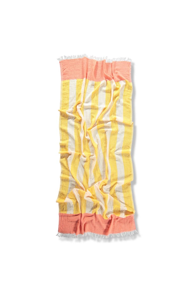 Stripe Turkish Towel, Main, color, Yellow/Cream/Coral