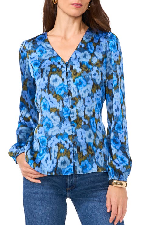 Print Button-Up Top