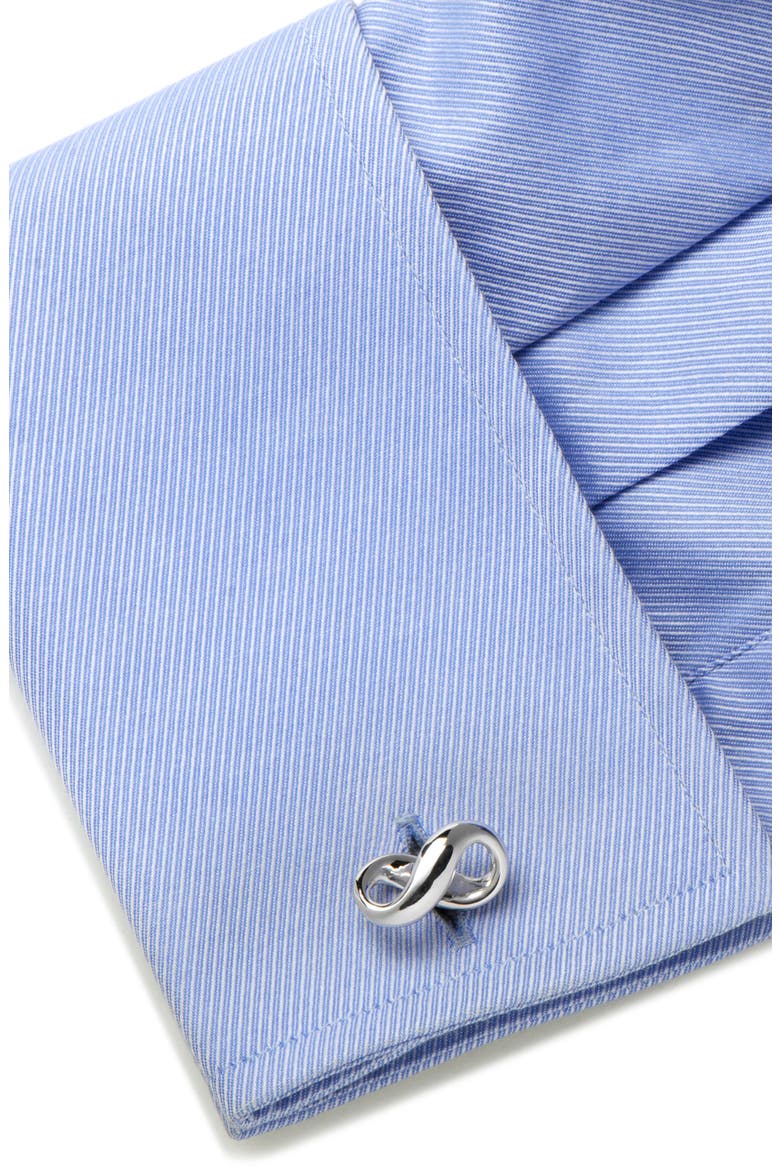 Infinity Symbol Cuff Links, Alternate, color, SILVER