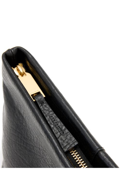 Shop Allsaints Hex Grained Leather East/west Pouch In Black