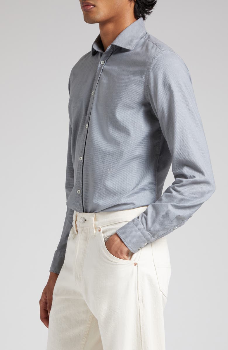 Massimo Alba Canary Cotton Voile Button-Up Shirt, Alternate, color, 