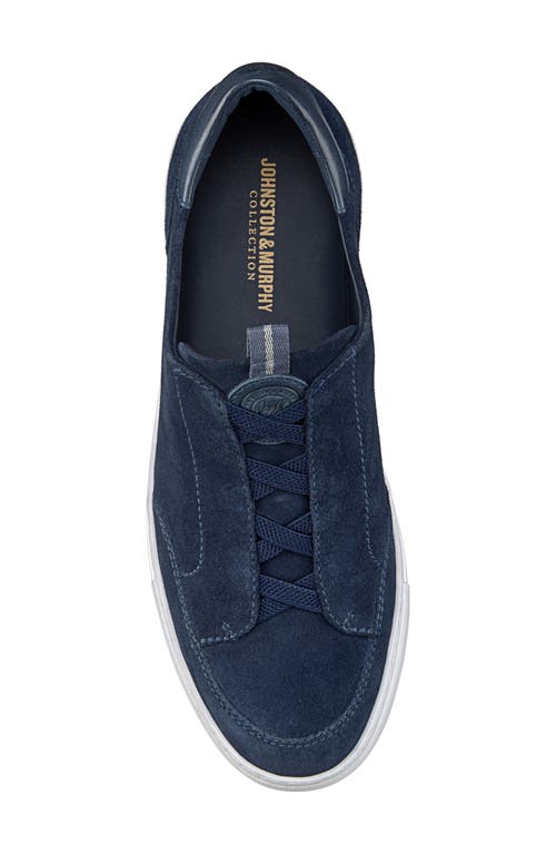 Johnston & Murphy Anson Lace To Toe Sneaker In Navy English Suede