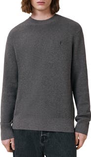 AllSaints Oversize Cotton & Wool Waffle Crewneck Sweater