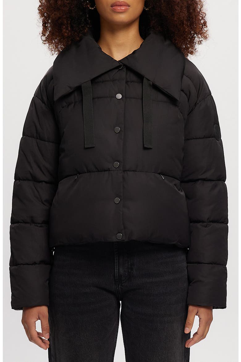 Crop Puffer Jacket, Main, color, BLACK