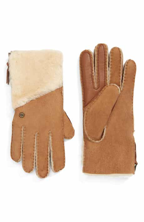 UGG® Zip Genuine Shearling Gloves