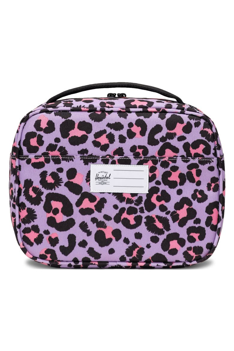 Kids' Pop Quiz Lunch Bag, Alternate, color, SCRIBBLE LEOPARD SACHET PINK