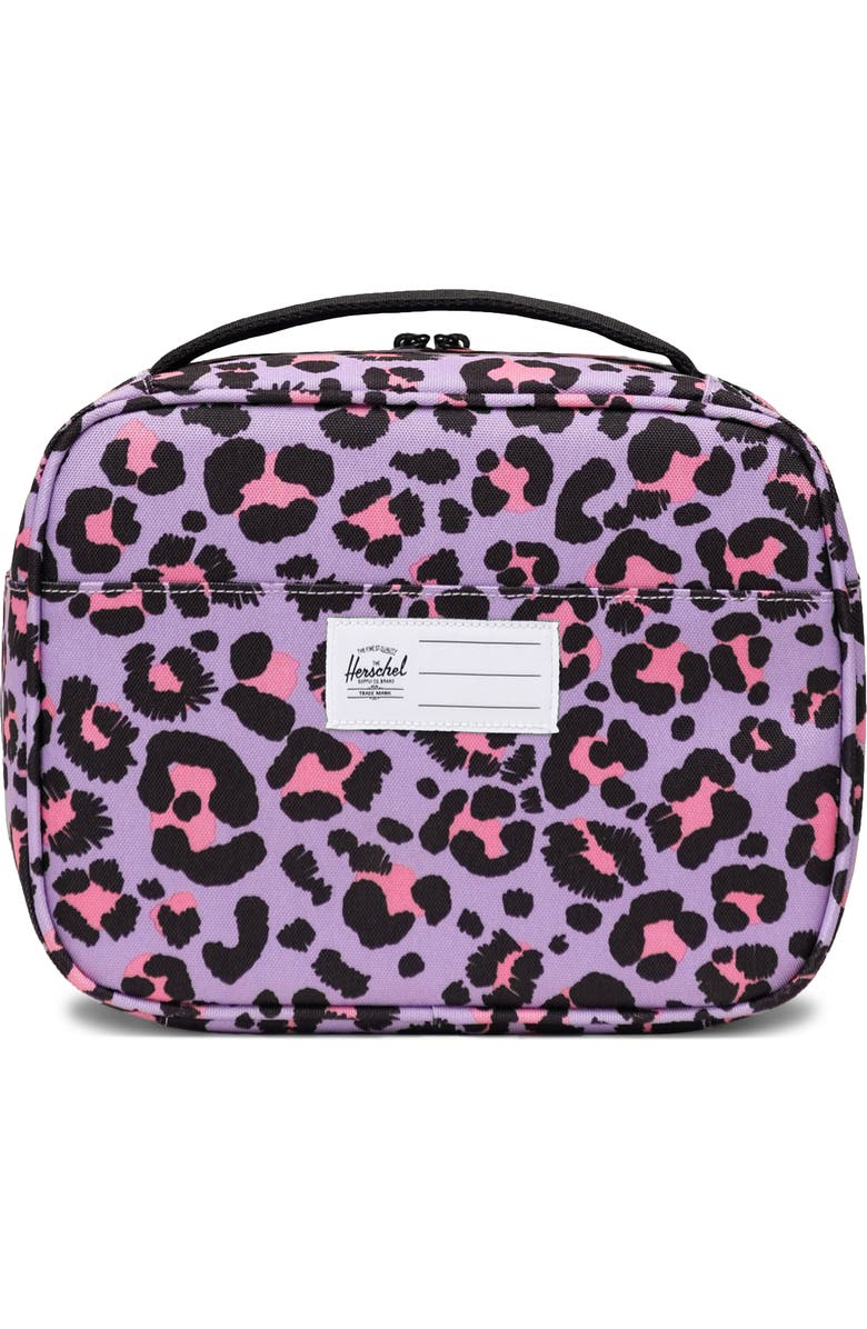 Herschel Supply Co. Kids' Pop Quiz Lunch Bag, Alternate, color, Scribble Leopard Sachet Pink