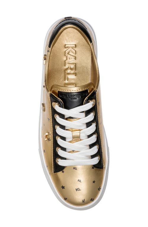 Karl Lagerfeld Paris Cate Pin Sneaker In Gold