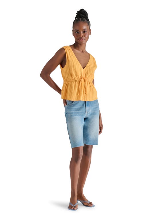 Steve Madden Tie Front Peplum Tank In Gold