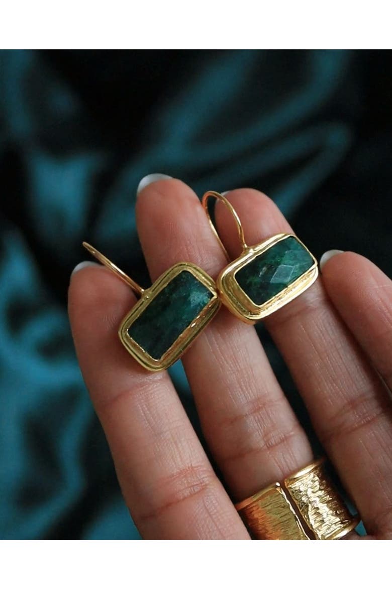 Noa Drop Earrings, Alternate, color, Brass