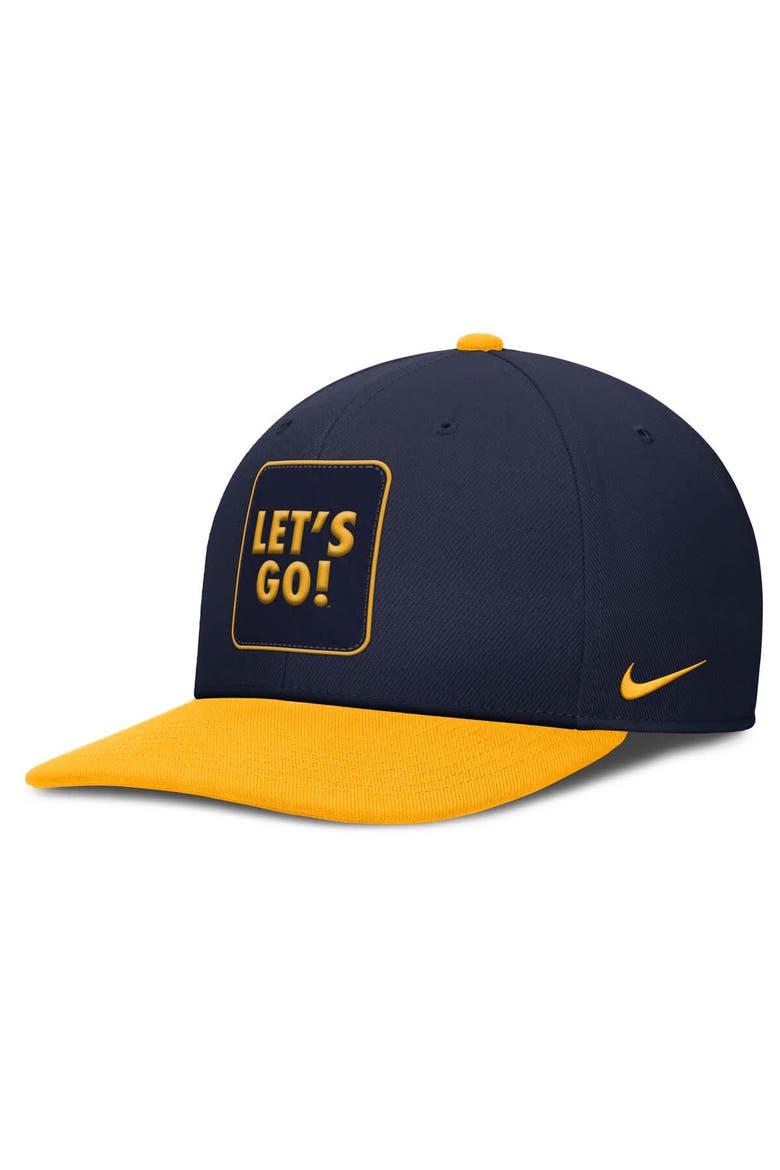 Men's Nike Navy/Gold West Virginia Mountaineers 2025 Sideline Campus Pro Local Snapback Hat, Main, color, Navy