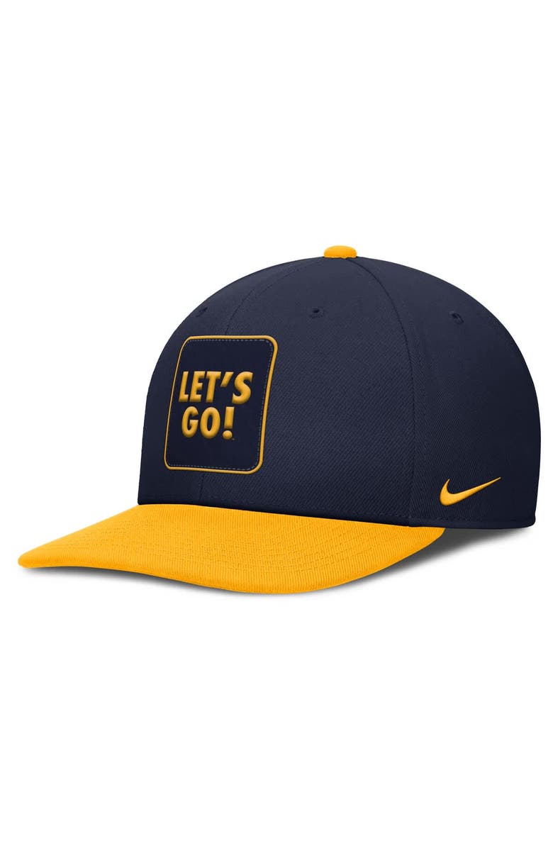 Nike Men's Nike Navy/Gold West Virginia Mountaineers 2025 Sideline Campus Pro Local Snapback Hat, Main, color, Navy